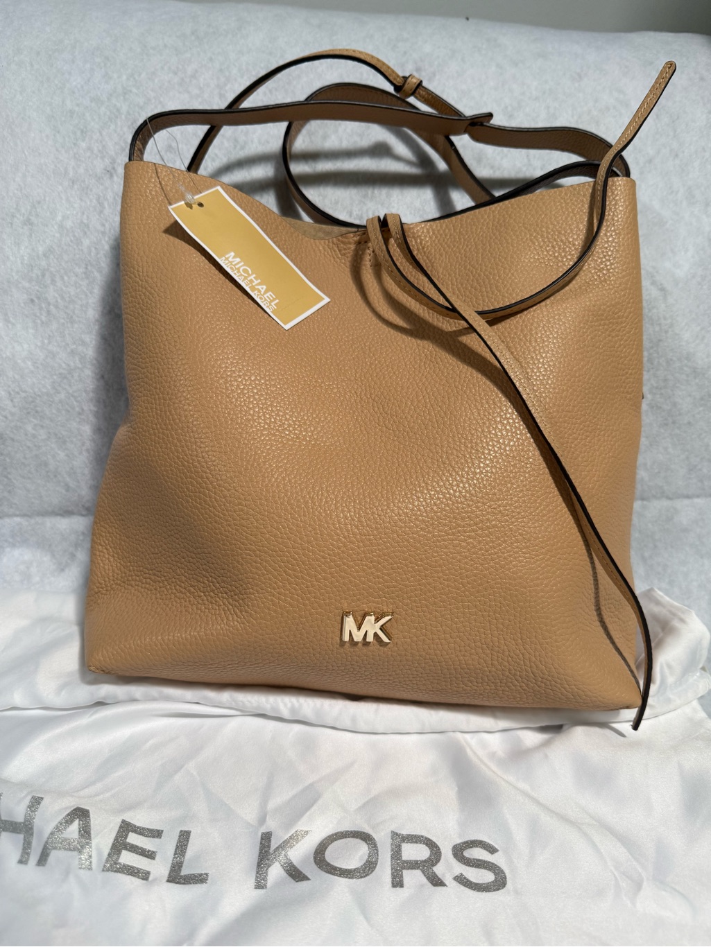 Michael Kors Butternut Tan Leather Large Messenger Tote